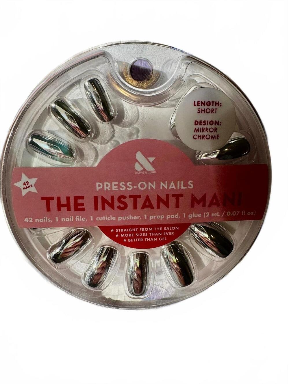 Olive & June The Instant Mani Press-On Nails - Mirror Chrome, Short Length, 42-P
